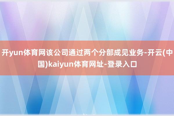 开yun体育网该公司通过两个分部成见业务-开云(中国)kaiyun体育网址-登录入口