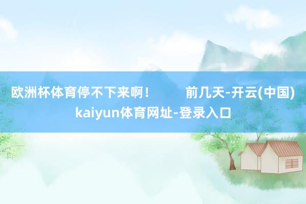 欧洲杯体育停不下来啊！        前几天-开云(中国)kaiyun体育网址-登录入口