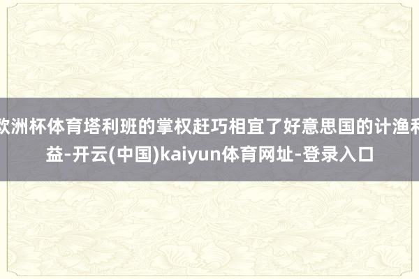 欧洲杯体育塔利班的掌权赶巧相宜了好意思国的计渔利益-开云(中国)kaiyun体育网址-登录入口